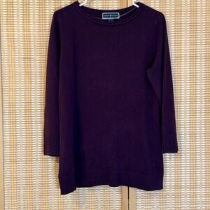 Karen‎ Scott Womens M Purple Sweater Long Sleeve Preppy Office Career Leisure